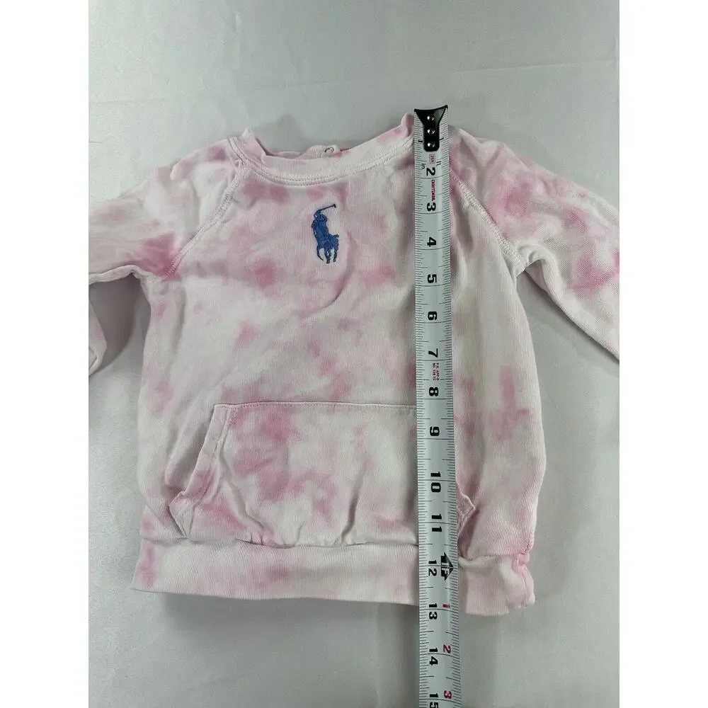 Polo Ralph Lauren Tie Dye Pink‎ Sweatshirt Toddler Size 24M Pullover Crewneck